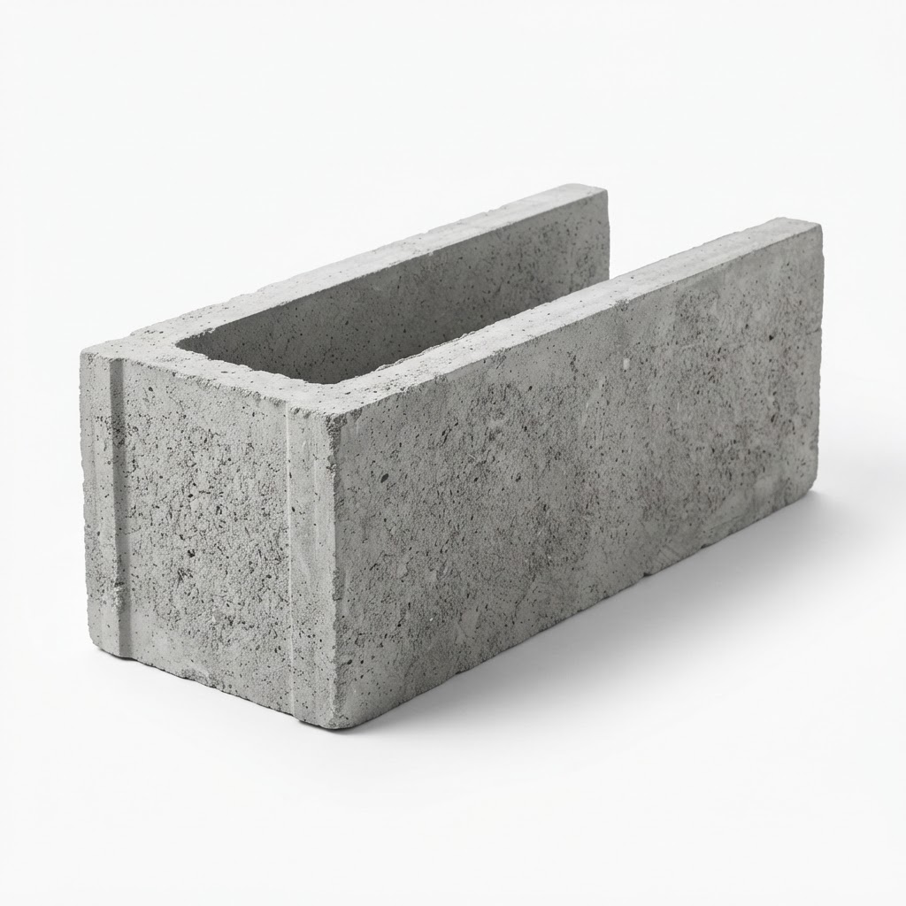 Canaleta de concreto em formato U